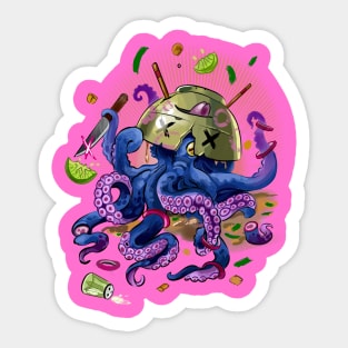 Colorful Octopus Illustration Sticker